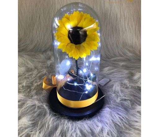 Girasol preservado con luz led. 